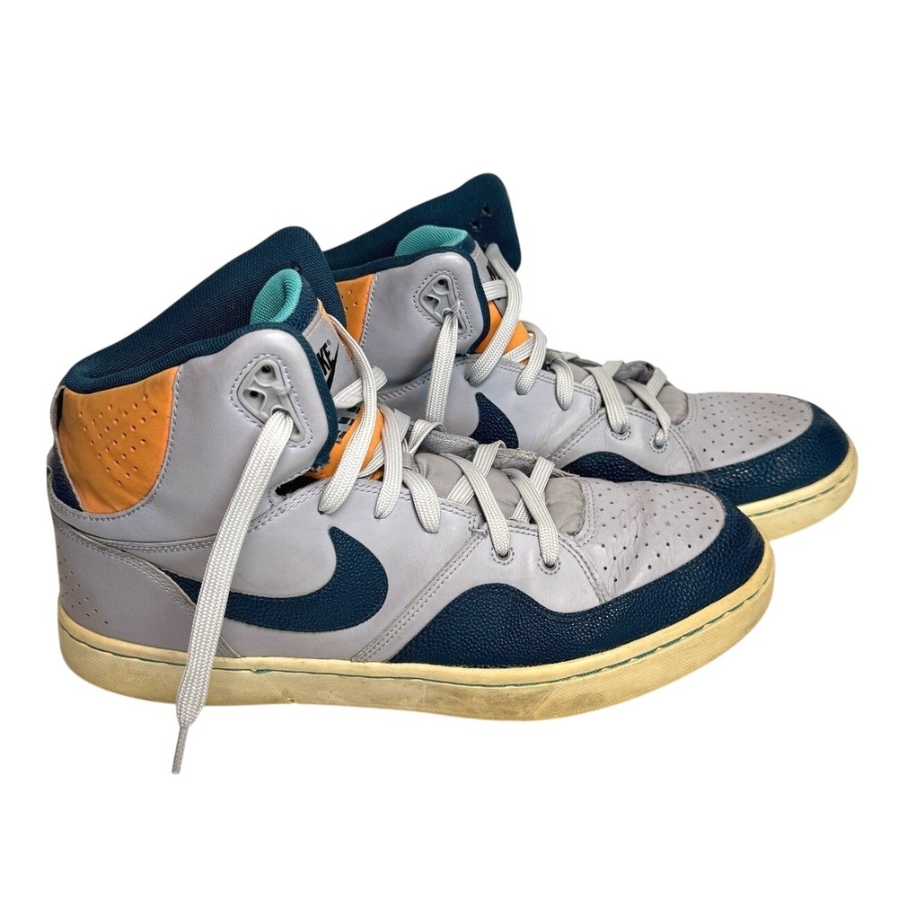 Nike Court Tranxition High-Top Sneakers – Grey / Navy / Teal Trim (2013) Sz 12